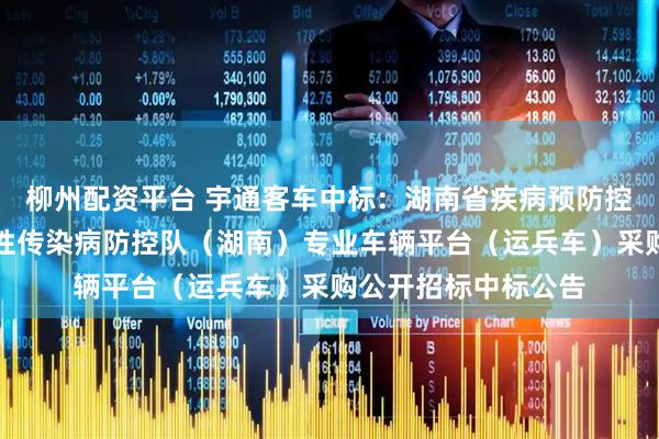 柳州配资平台 宇通客车中标：湖南省疾病预防控制中心国家突发急性传染病防控队（湖南）专业车辆平台（运兵车）采购公开招标中标公告